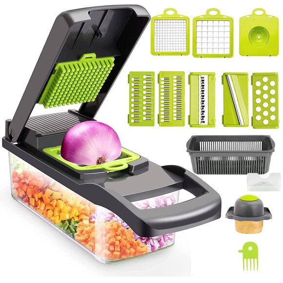 Multifunctional Vegetable Chopper, Mandoline Slicer Cutter Chopper 12 in 1 - Picture 8 of 10